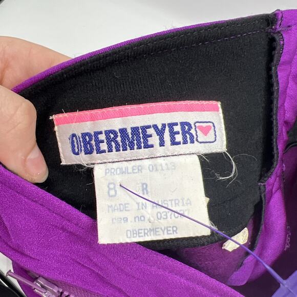 Vintage‎ Obermeyer Ski Pants Women 6* Purple Shiny Iridescent Stirrups Snow 90s - Picture 12 of 13